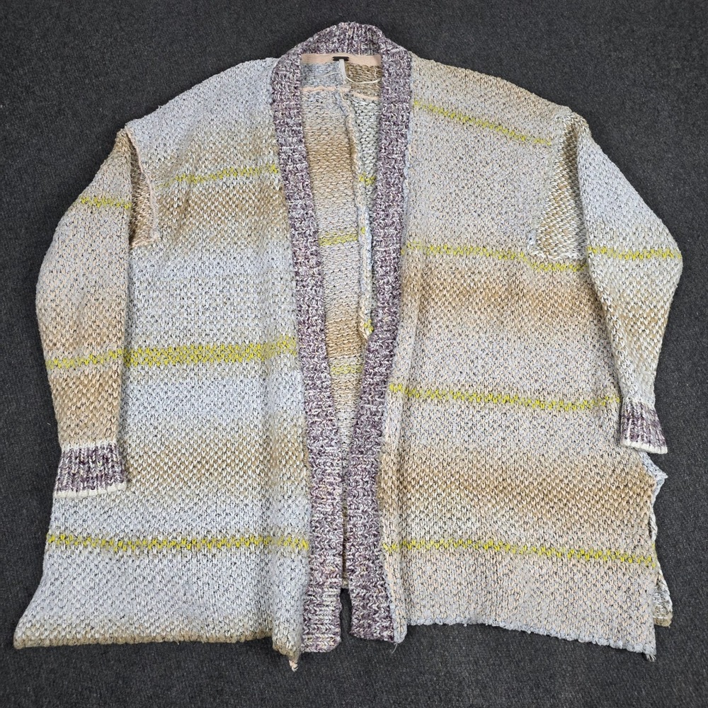 Free People Daydreamer Cardigan Womens M Multicolor Ombre Chunky Knit Boho Fall